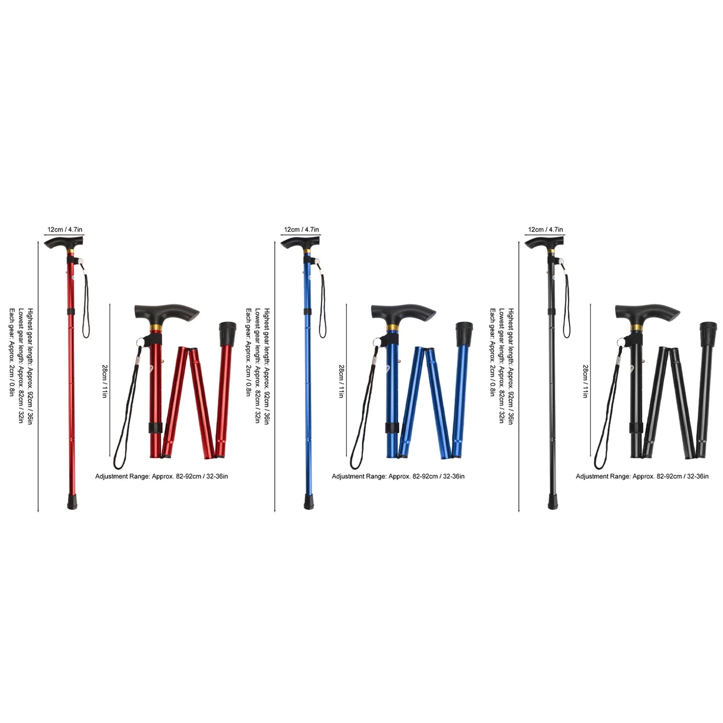 5 Section Foldable Adult Cane